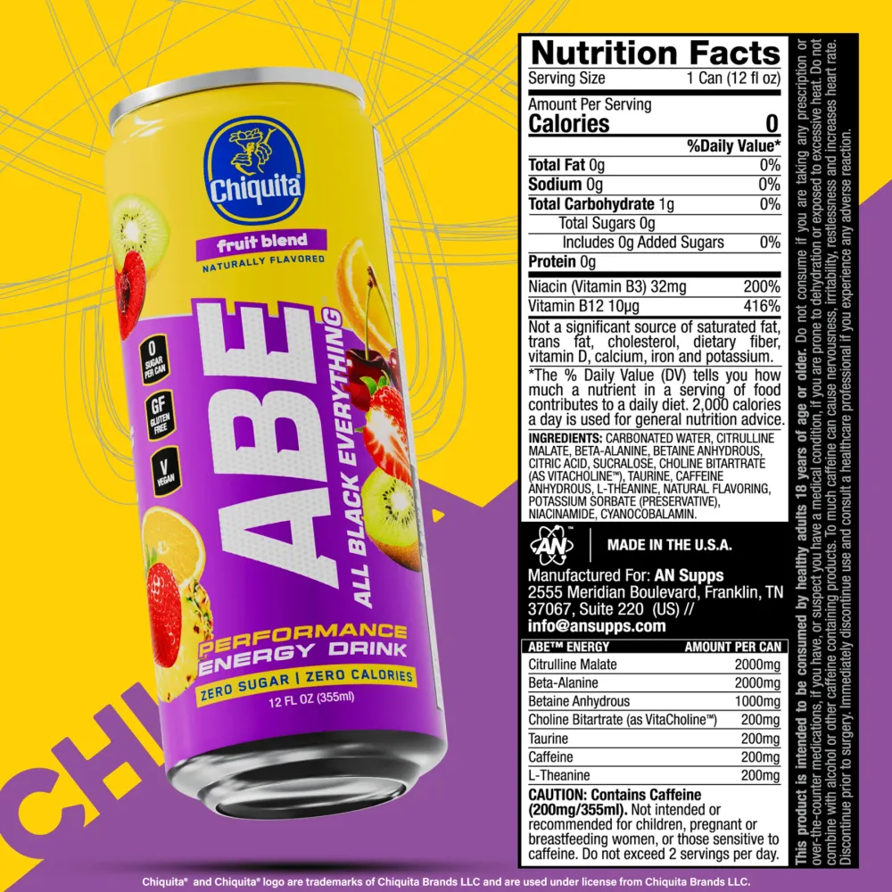 applied nutrition abe performance energy drink icee cola label