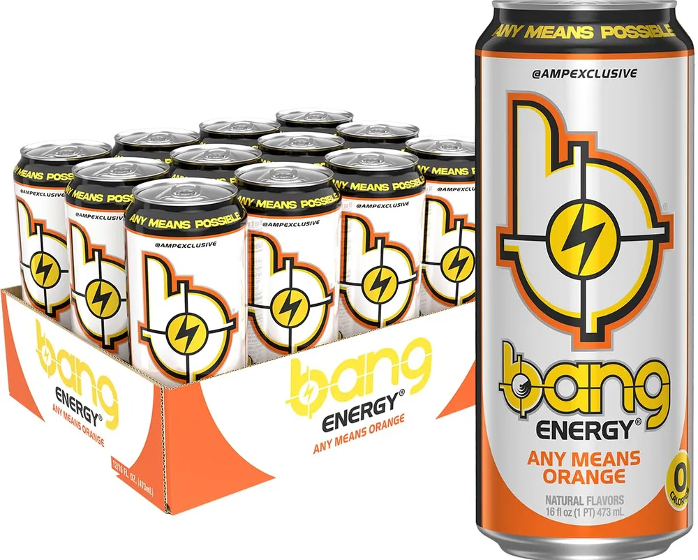 Bang Energy Any Means Orange flavor can under Monster ownership