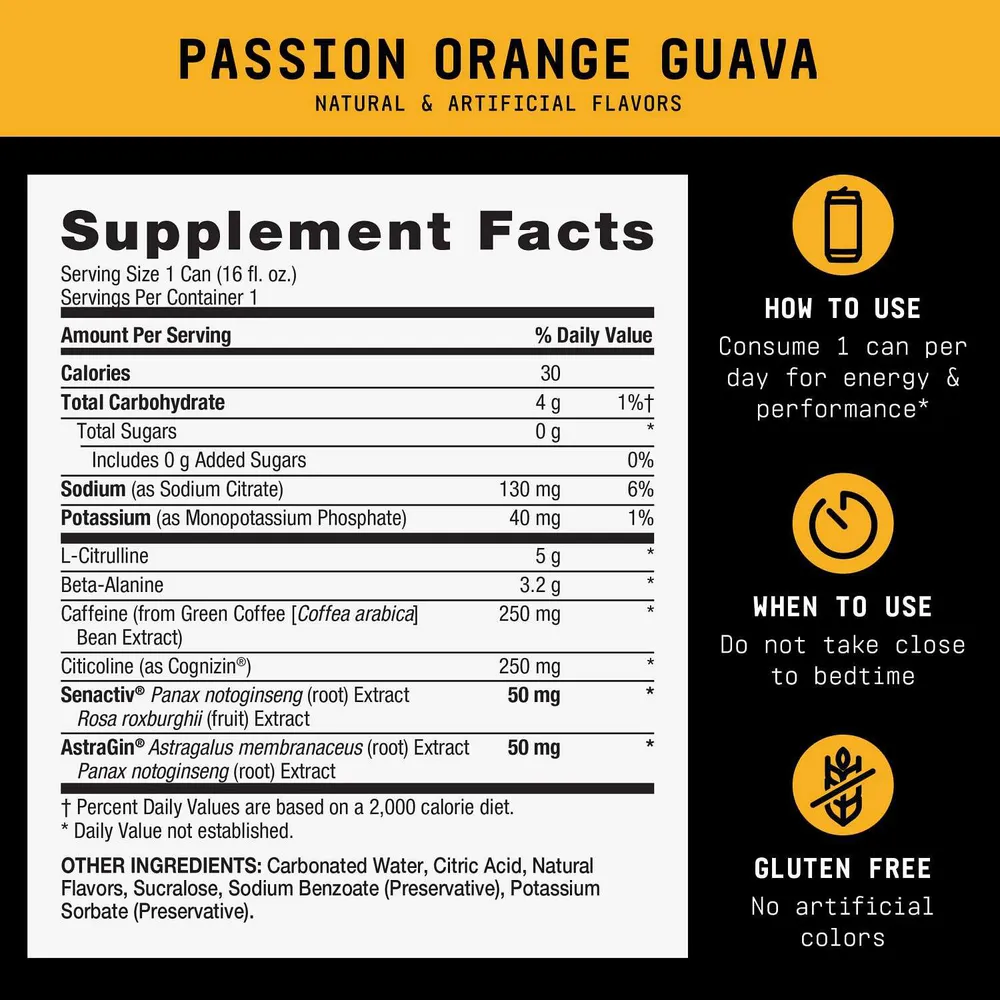 Beyond Raw Lit V2 Ingredients Label Passion Orange Guava