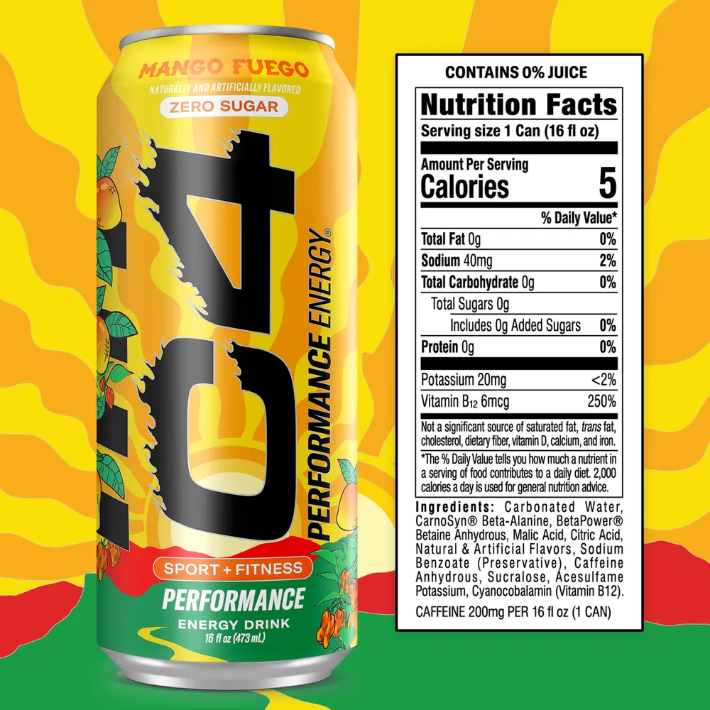 C4 Energy Mango Fuego Ingredients
