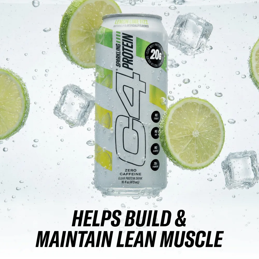 c4 sparkling protein helps build maintain lean muscle