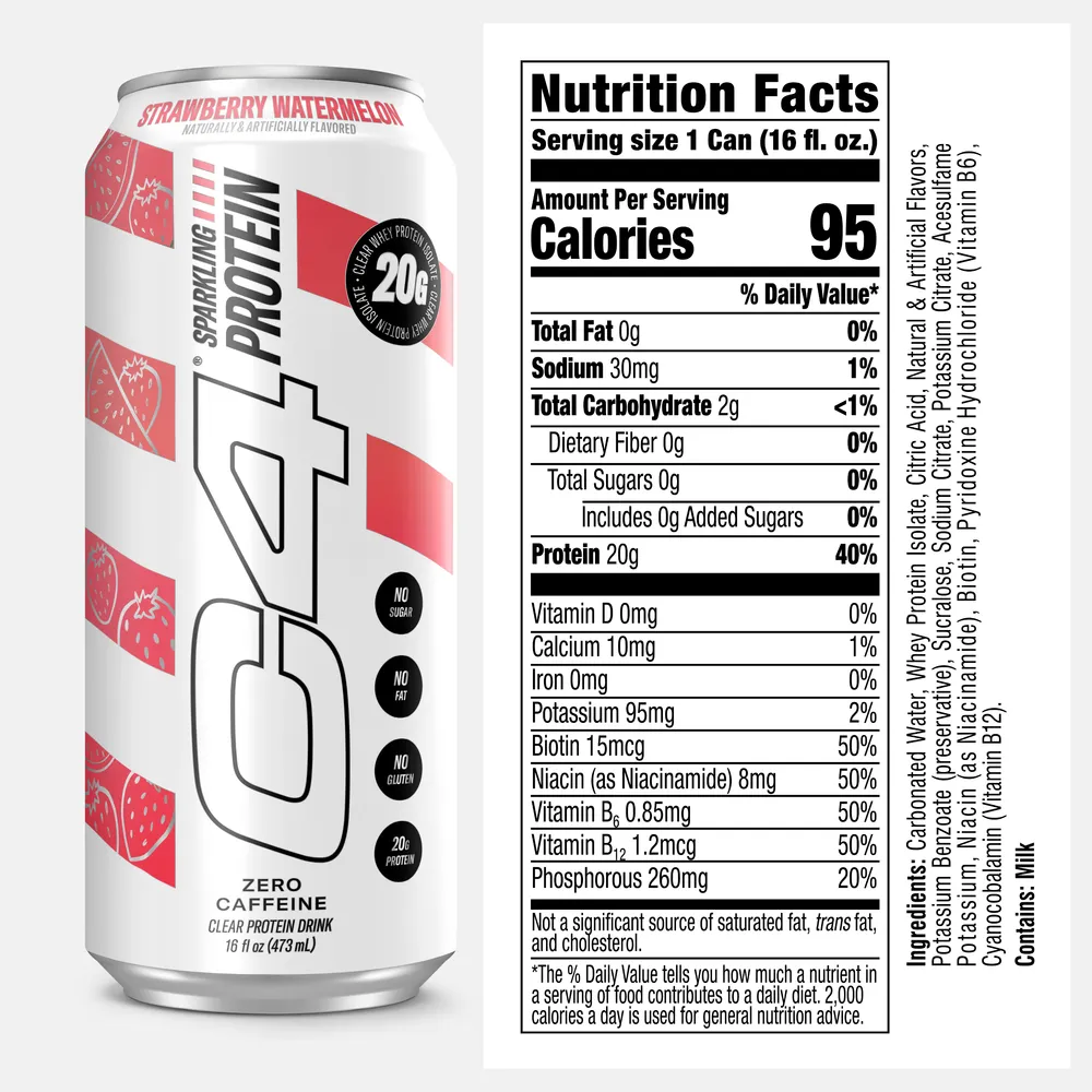 c4 sparkling protein ingredients label