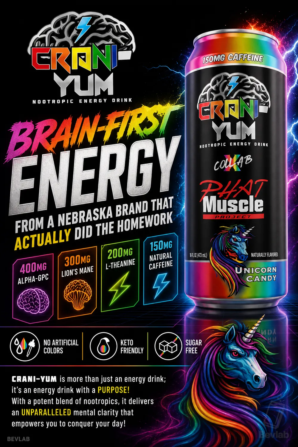 Crani-Yum Nootropic Energy Drink can