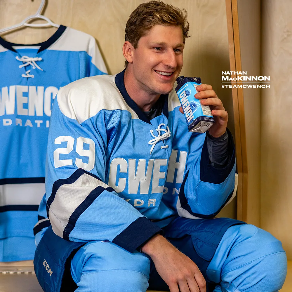 cwench hydration hockey player locker room carton