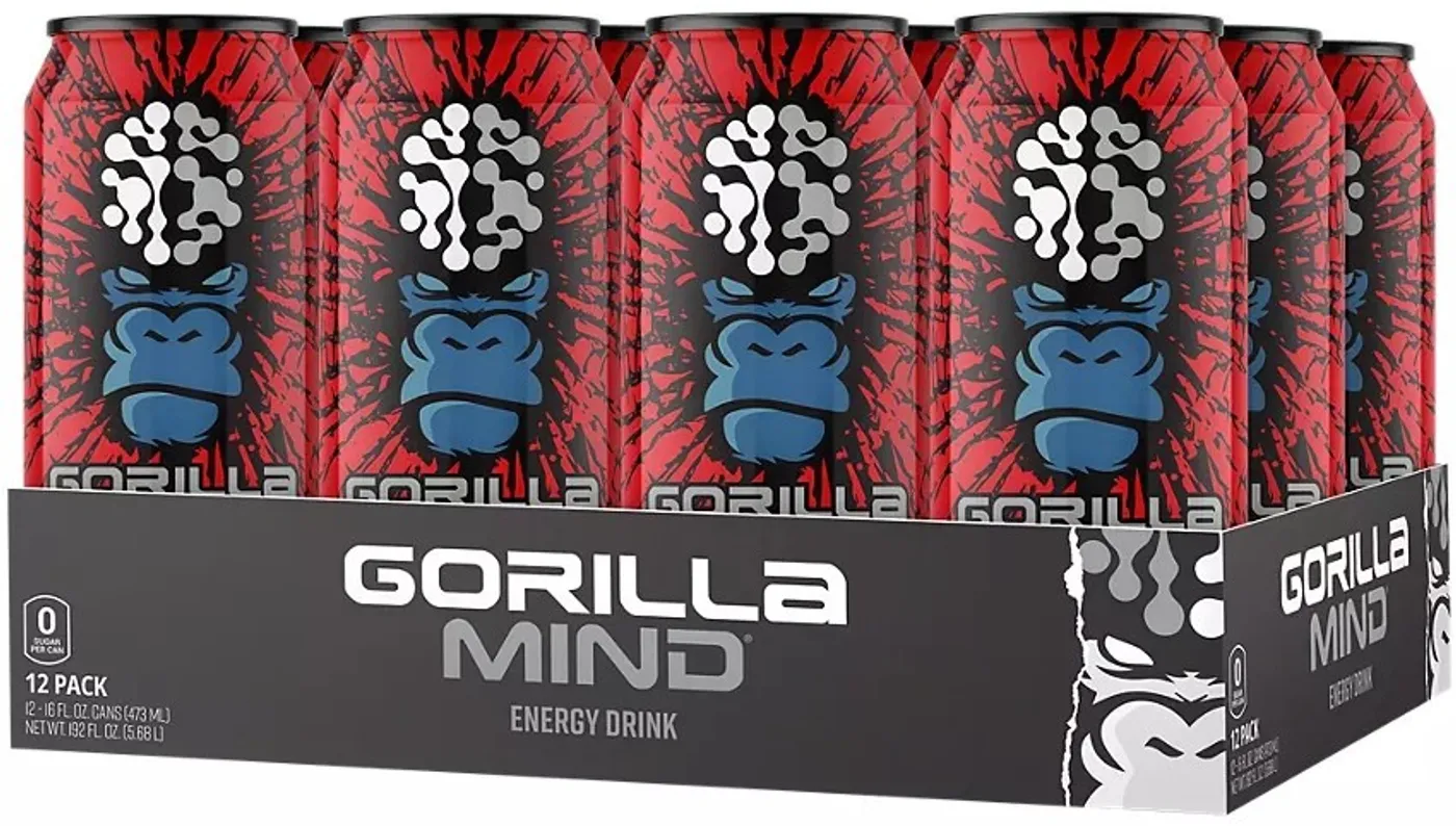 Gorilla Mind Energy Drink Fruit Punch 12-can case