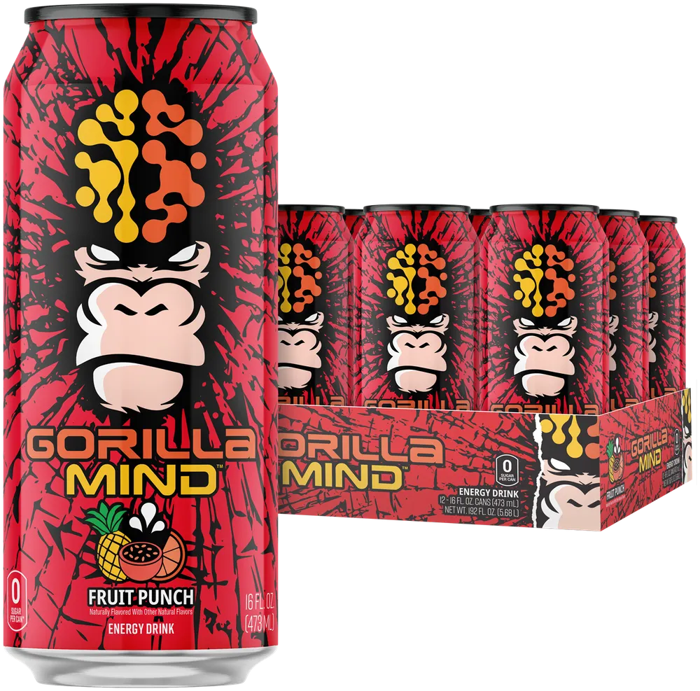 Gorilla Mind Energy Drink Fruit Punch can