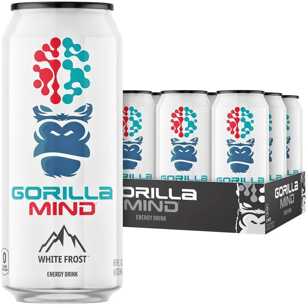 Gorilla Mind Energy Drink White Frost flavor can