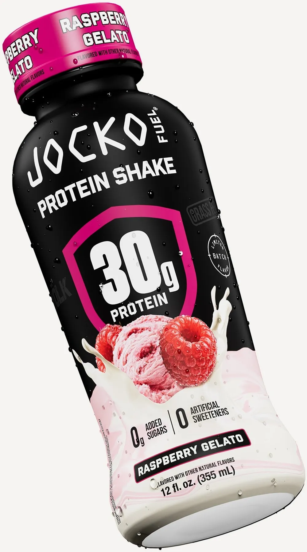 Jocko MOLK Raspberry Gelato protein shake bottle