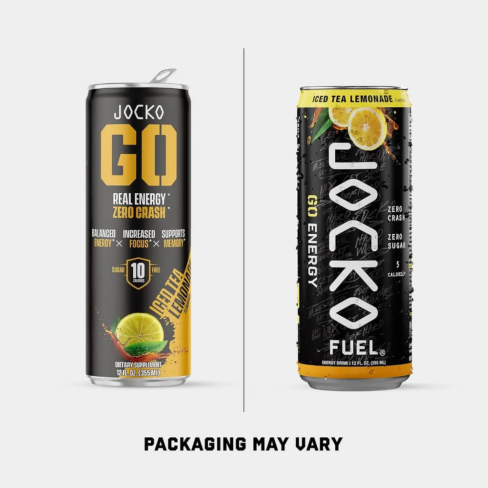 Jocko GO Iced Tea Lemonade old and new cans