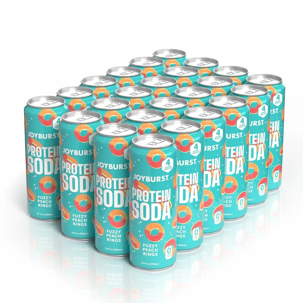 Protein Soda Drink joyburst protein soda fuzzy peach rings amazon 01