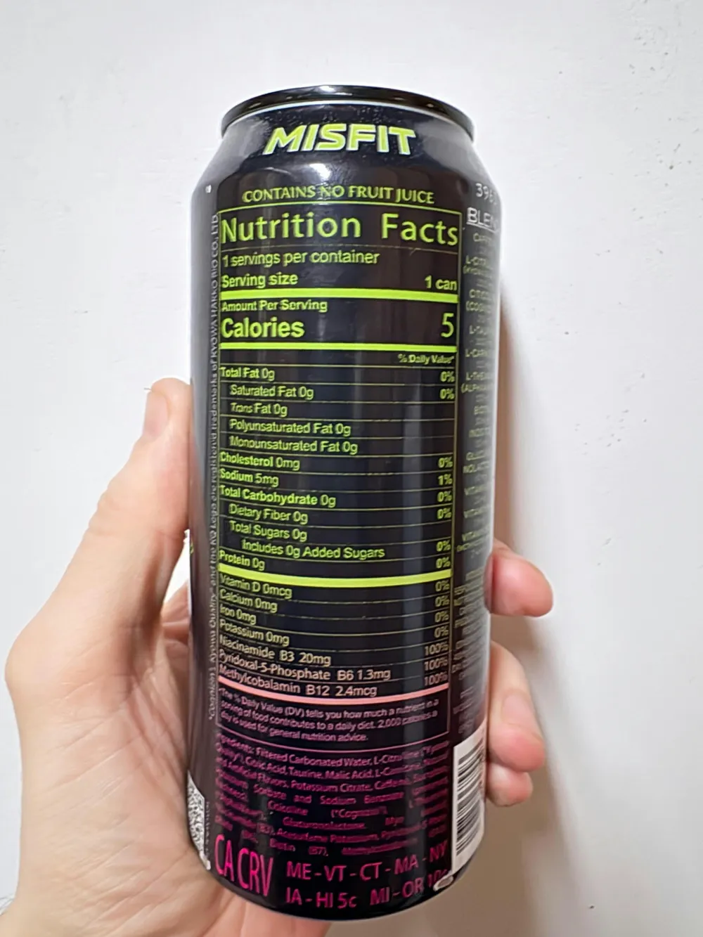 misfit energy nutrition facts