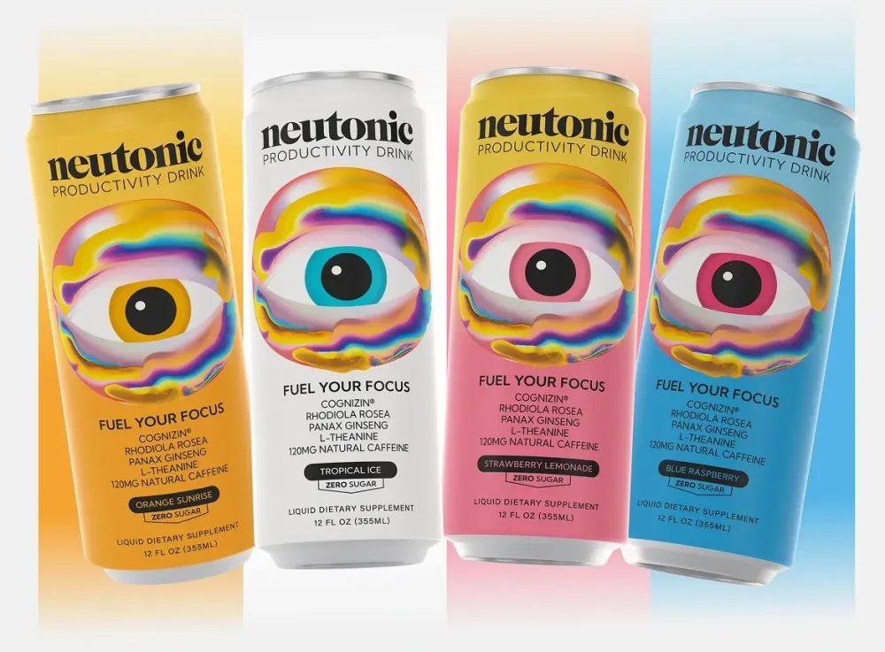 Neutonic Productivity Drink mixed-flavor lineup.
