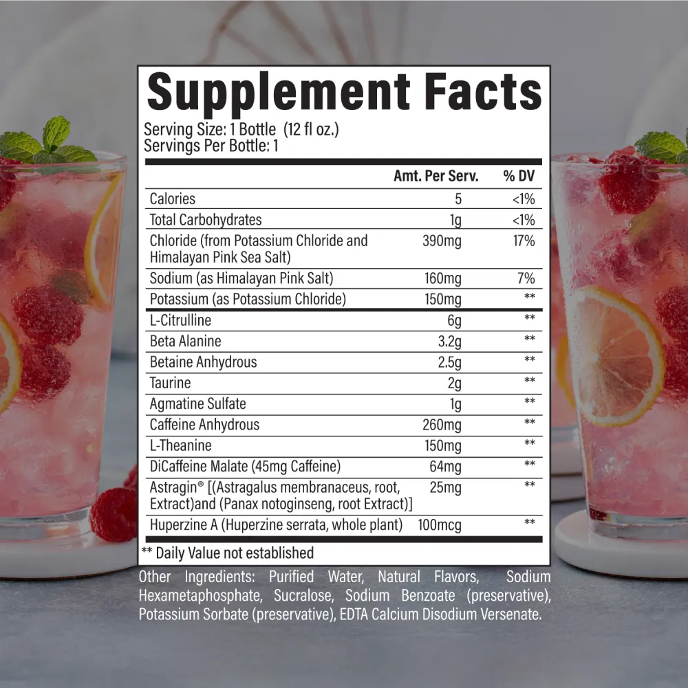 Raw Nutrition Cbum Thavage Rtd Sour Raspberry Lemonade Supplement Facts