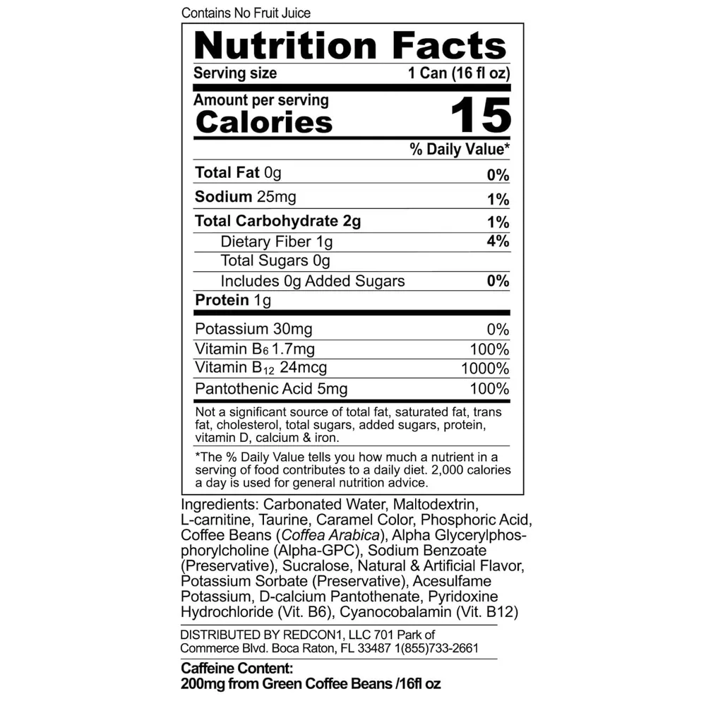 Redcon1 Energy Drink Jolt Dr Jolt Ingredients