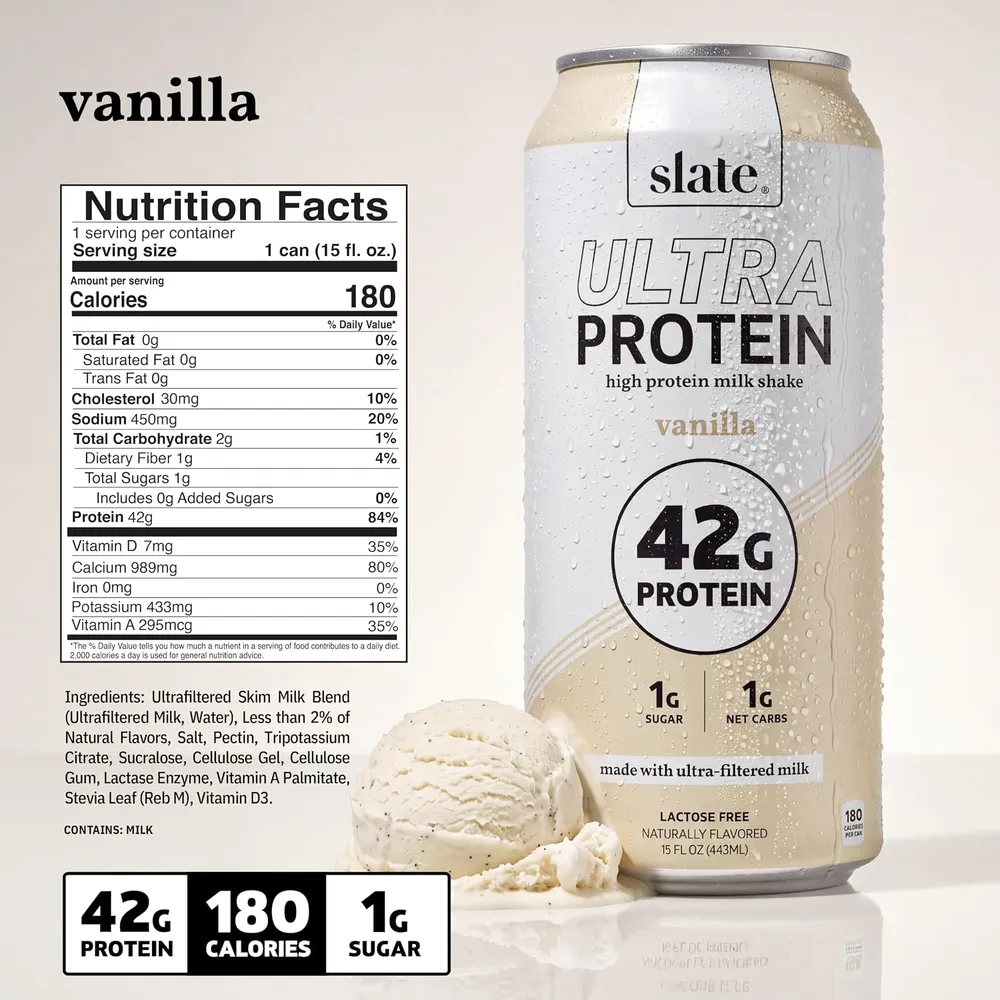slate ultra protein 42g vanilla label