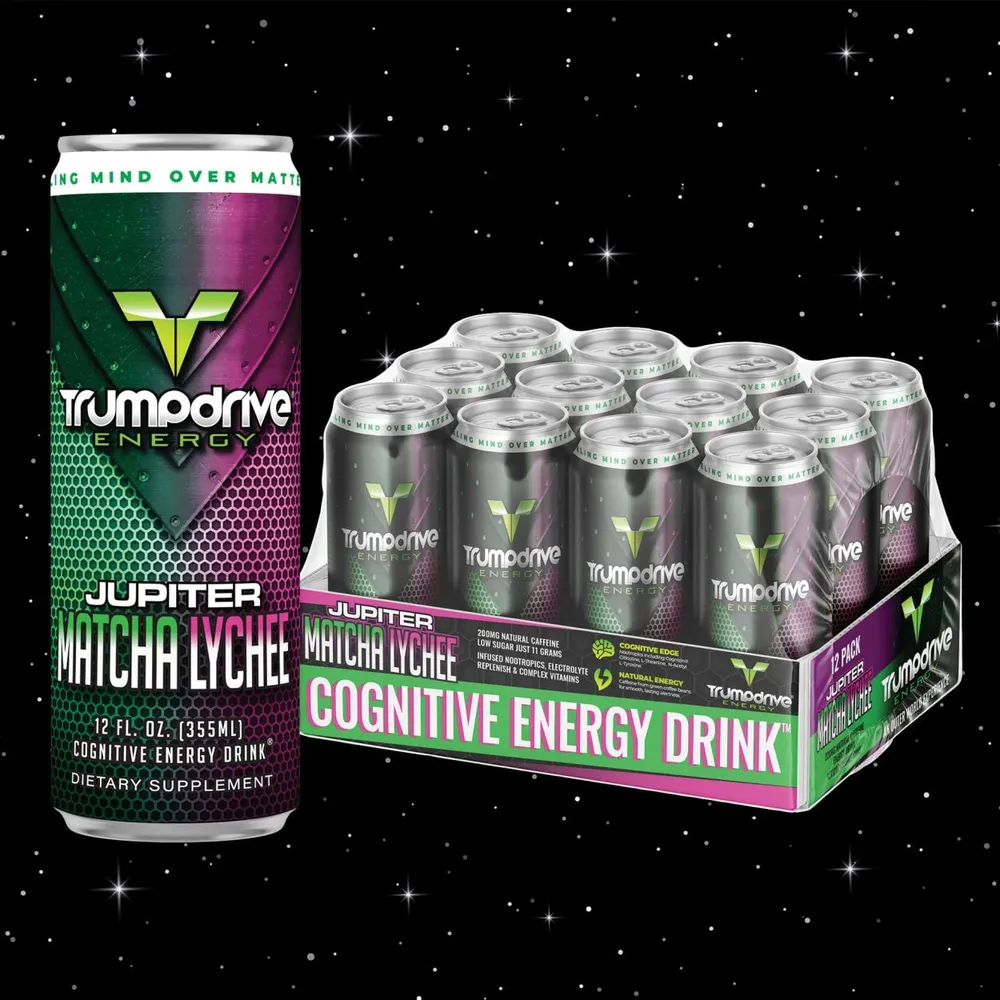 Trumpdrive Energy Jupiter Matcha Lychee flavor can