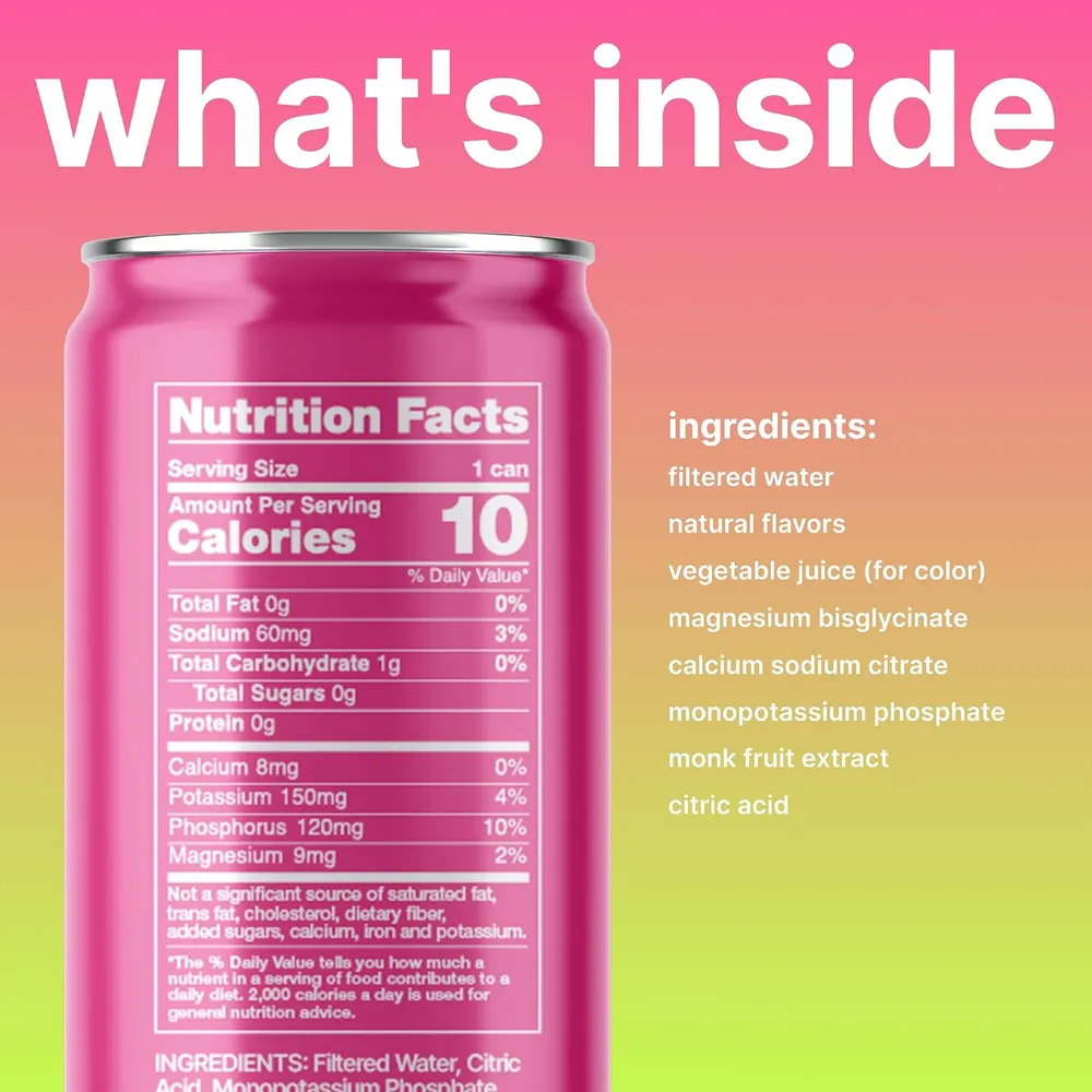 Wet Hydration Electrolyte Water Nutrition Facts and ingredients