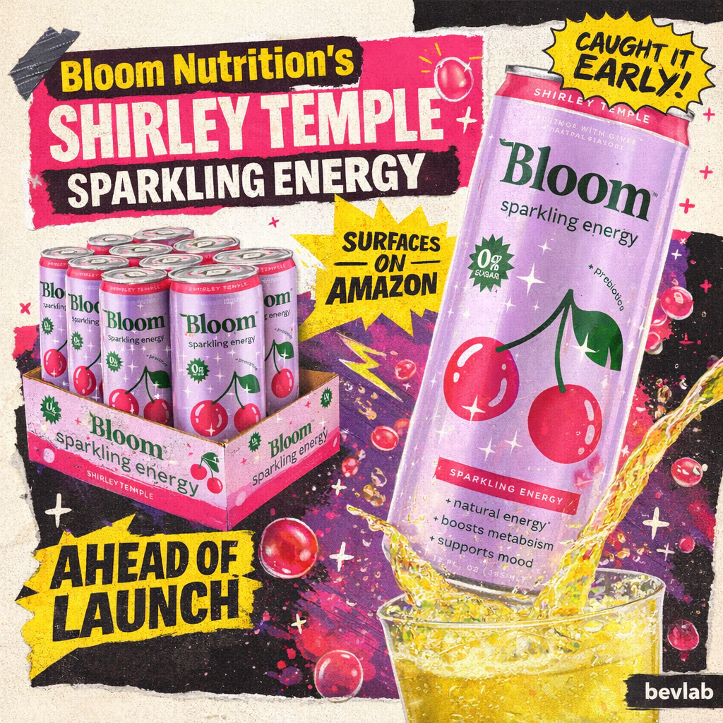 Bloom Nutrition's Shirley Temple Sparkling Energy Surfaces on Amazon Ahead of Launch