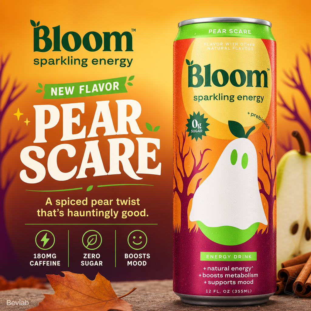 Bloom Sparkling Energy Gets a Pear Scare... But Without Oligonol