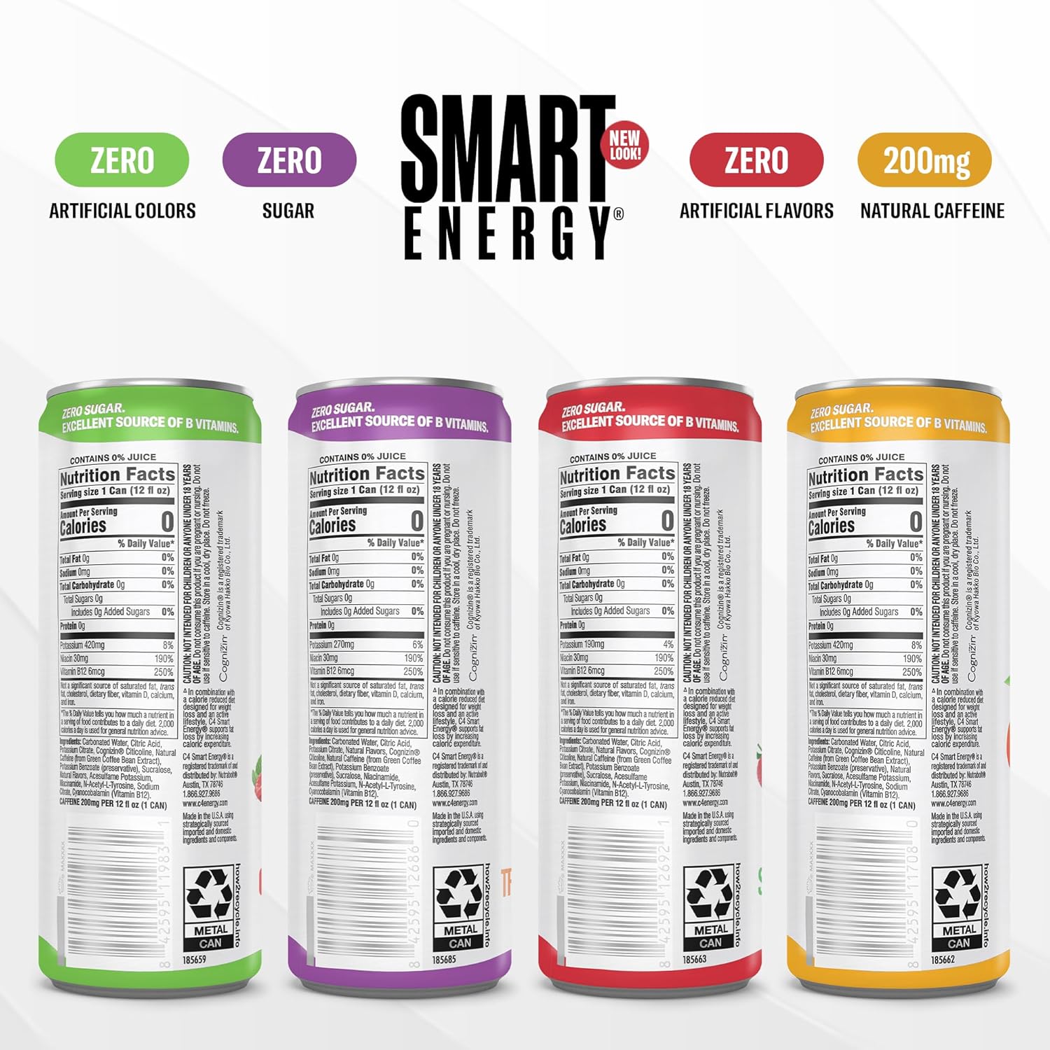 C4 Smart Energy ingredients label panel