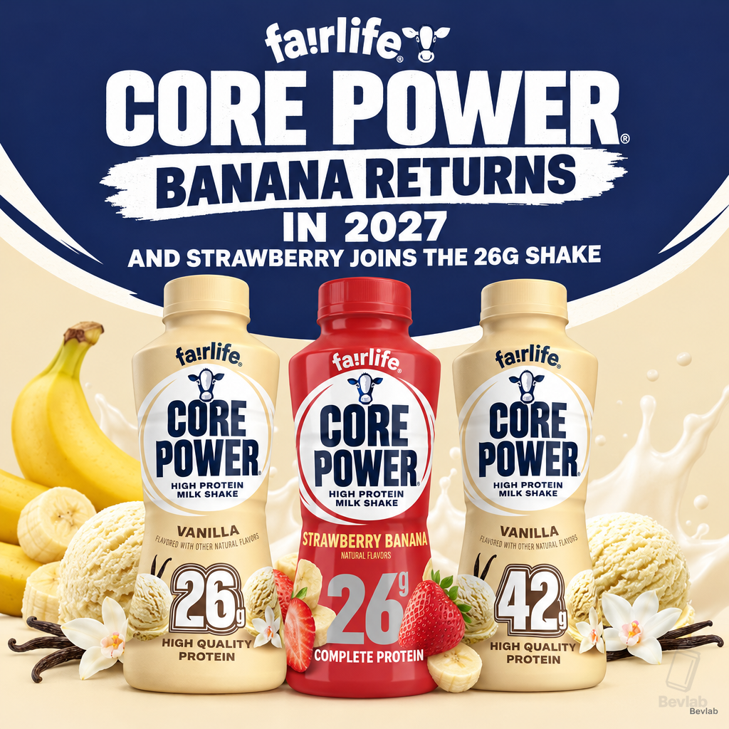 Core Power Banana Returns in 2027 as Strawberry Joins the 26g Shake