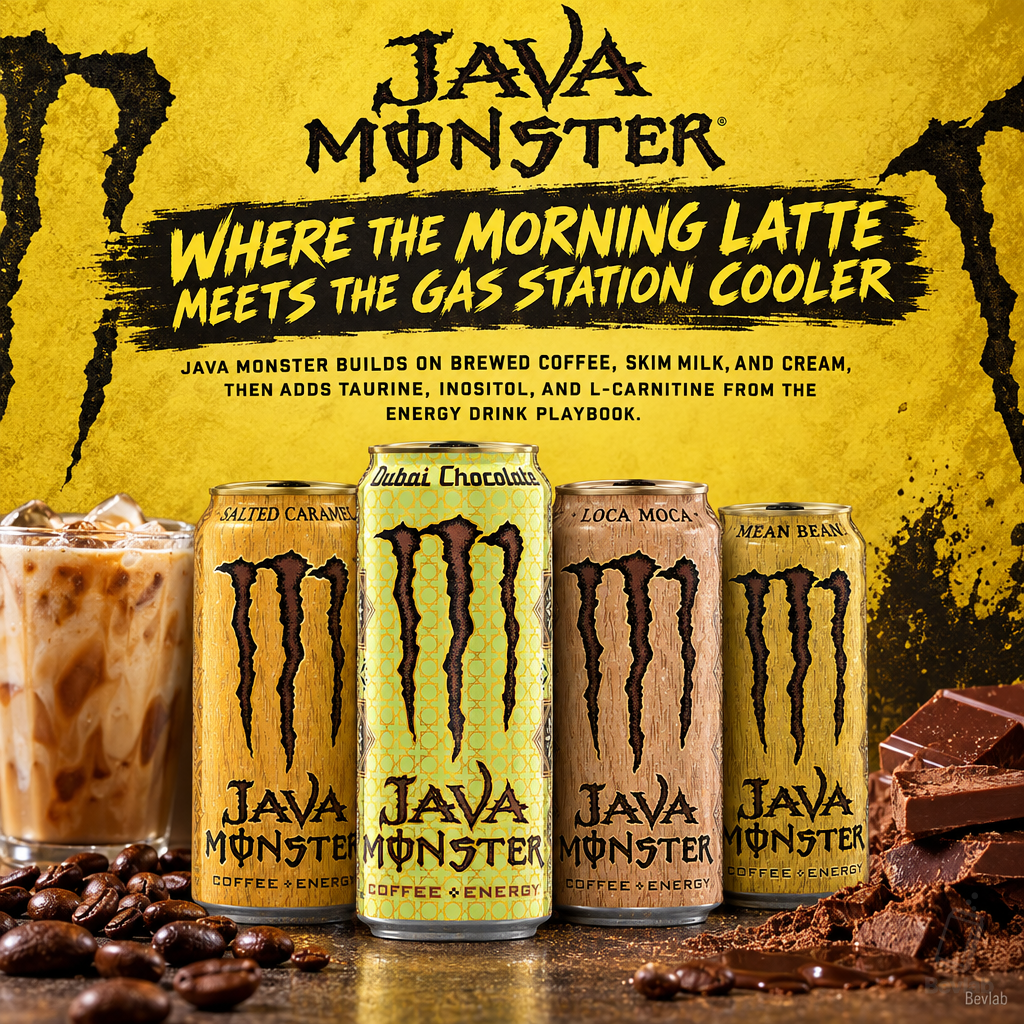 Java Monster: Coffeehouse Comfort With an Energy Drink Spine
