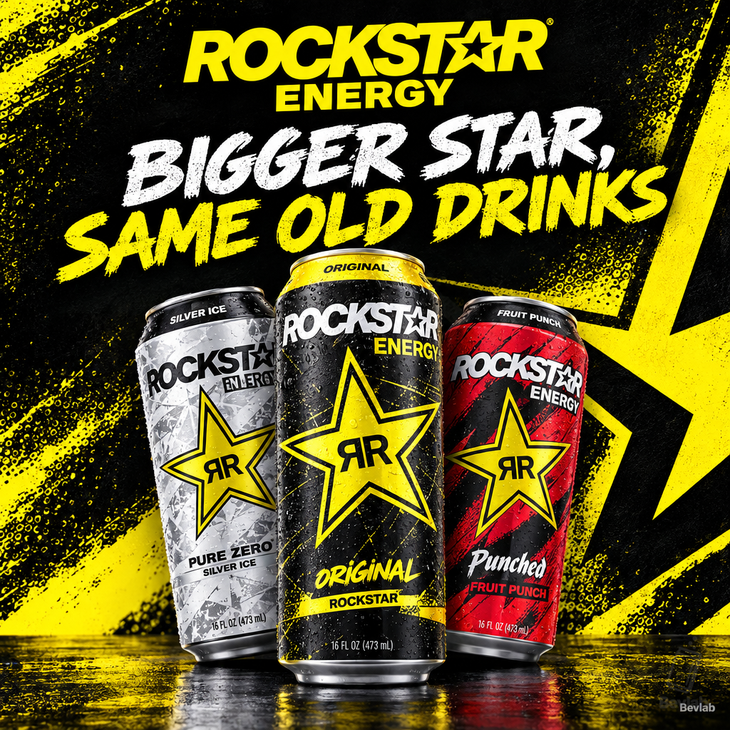 Rockstar Energy's New Cans: Bigger Star, Same Old Drinks