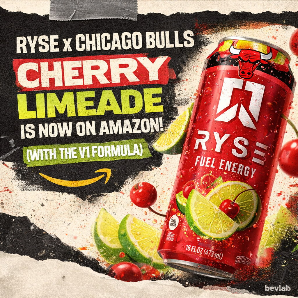 RYSE x Chicago Bulls Cherry Limeade Is Now on Amazon (with the V1 Formula)